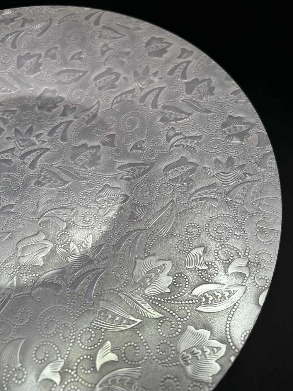 MCM Neocraft Everlast Silver Floral Embossed Platter